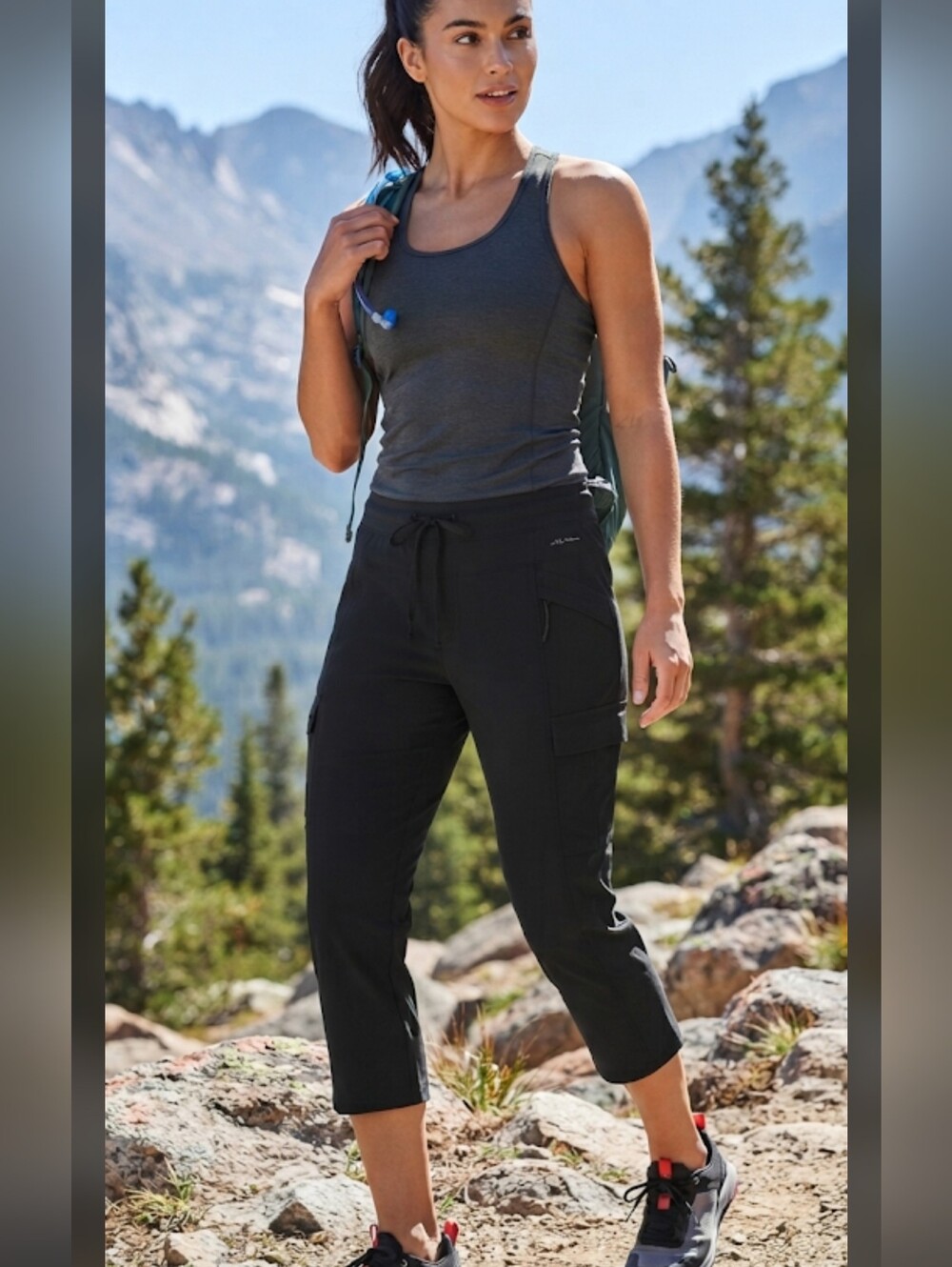Eddie Bauer Soft cargo pants featuring stretch comfort, relaxed fit,size 14